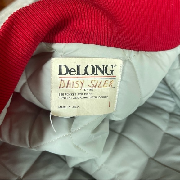 Vintage Delong Simpson college softball jacket USA Snap Button Jacket size large - Picture 3 of 8